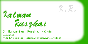 kalman ruszkai business card