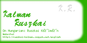 kalman ruszkai business card